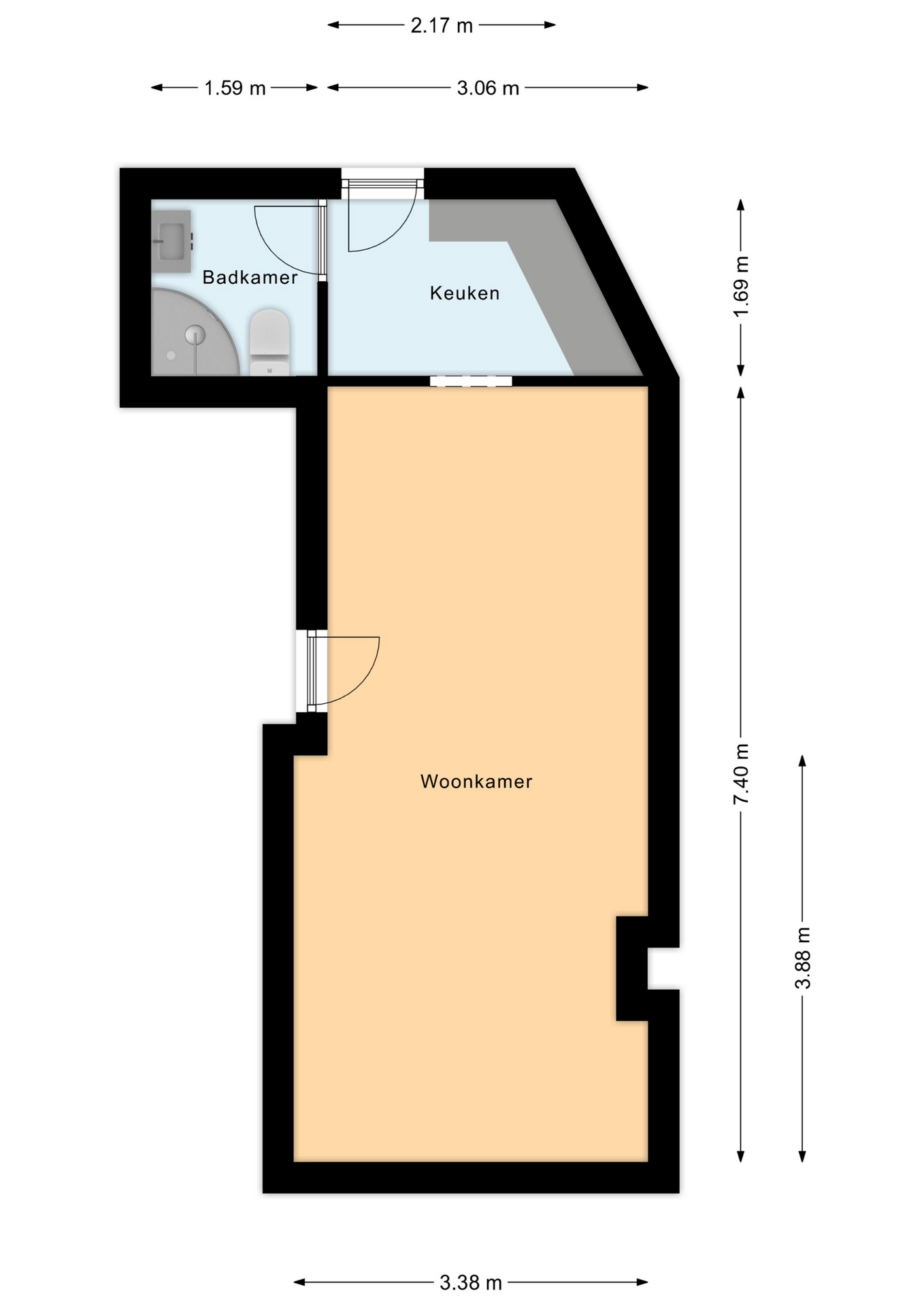 Plattegrond Studio Plantin en Moretuslei